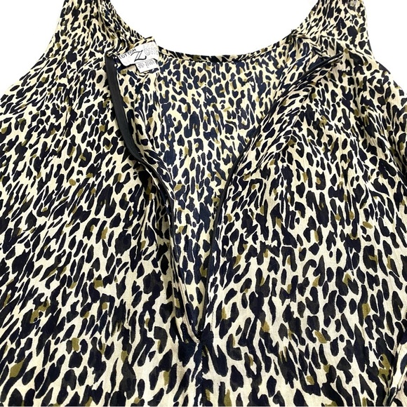 Maxi Tank Sleeveless Dress Set Large Matching Over-Blouse Brown Cheetah Mob Wife - Picture 7 of 15